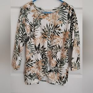 Womens Stitch Wurks Patterned Button-Detail Top